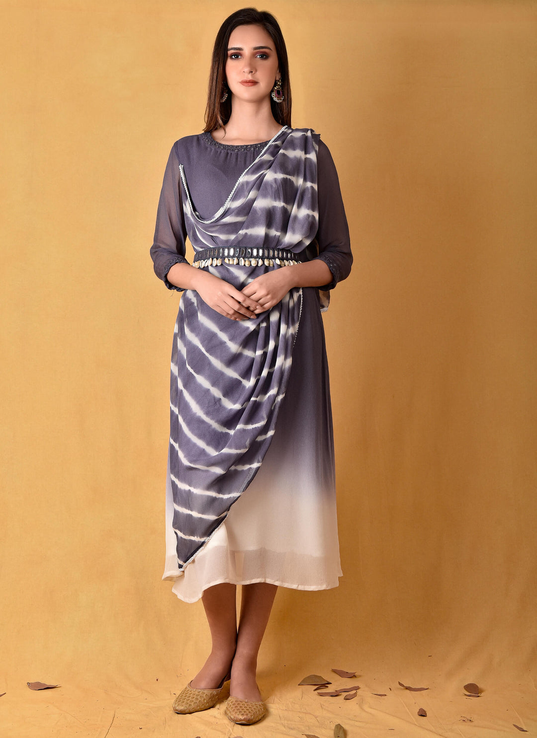 Products Tie&dye Dress With Attached Drape