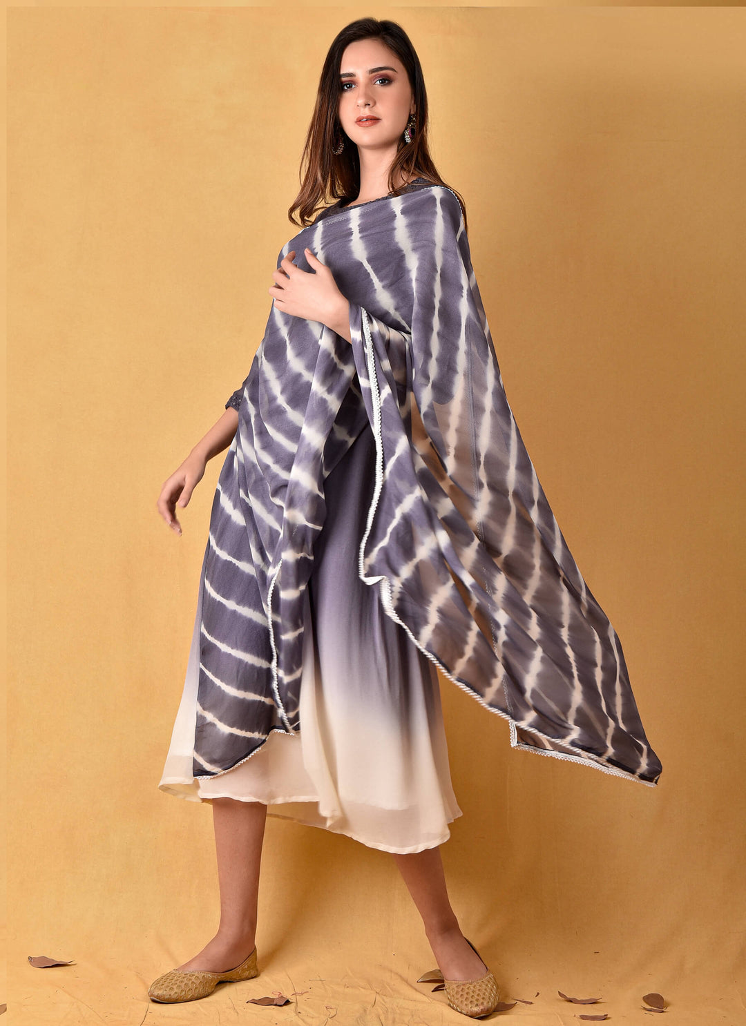 Products Tie&dye Dress With Attached Drape