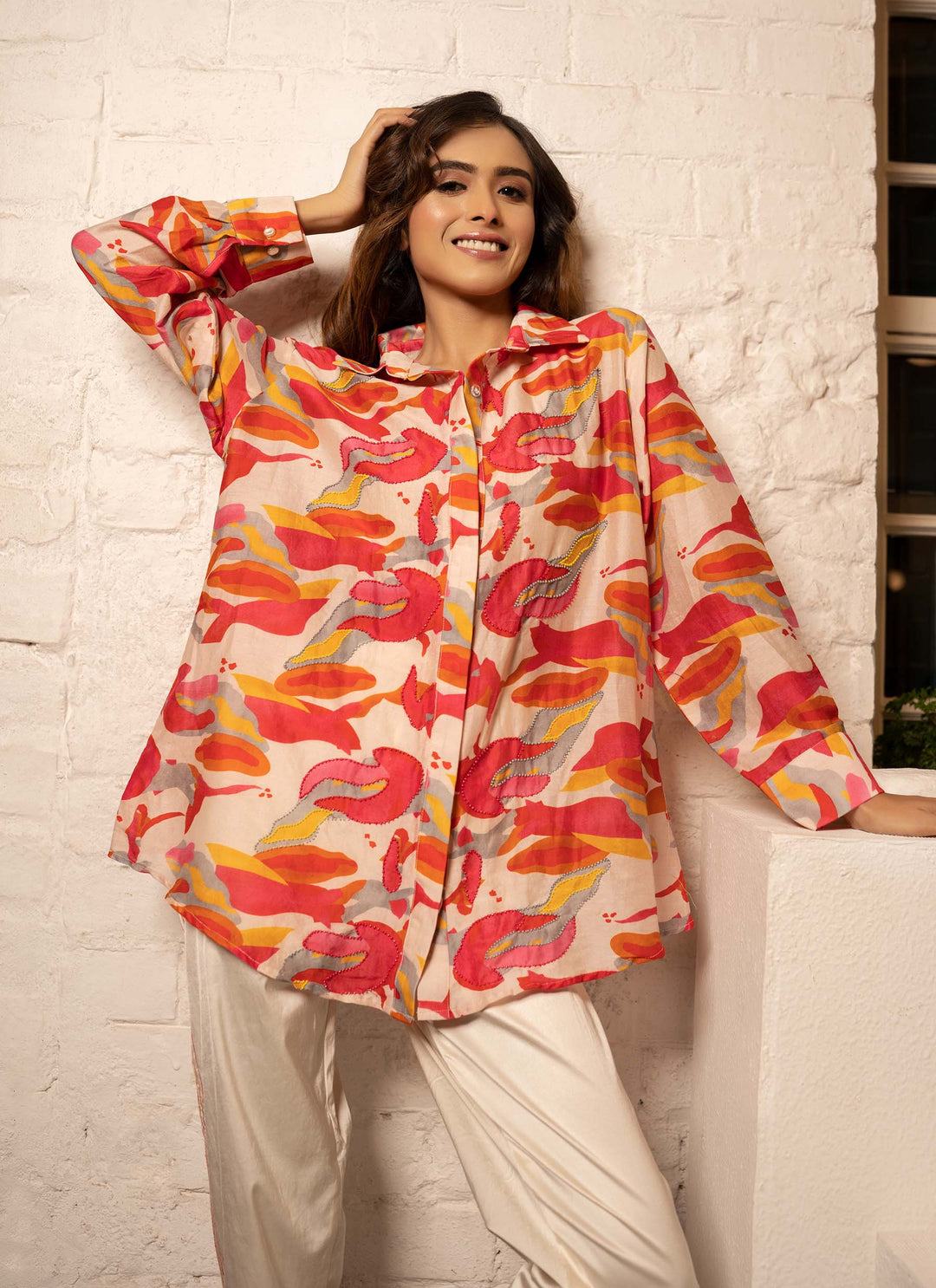 Pink abstract printed co-ord set - 4