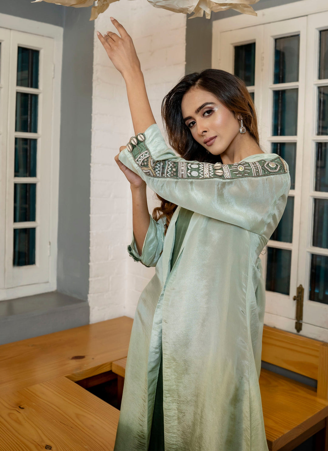 green-shaded-tissue-jacket-with-dress-2