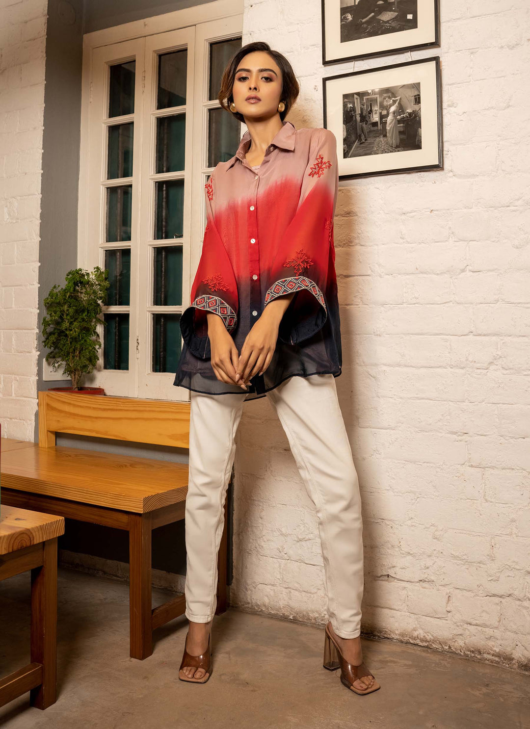 Blue And Red Shaded ShIrt - 2