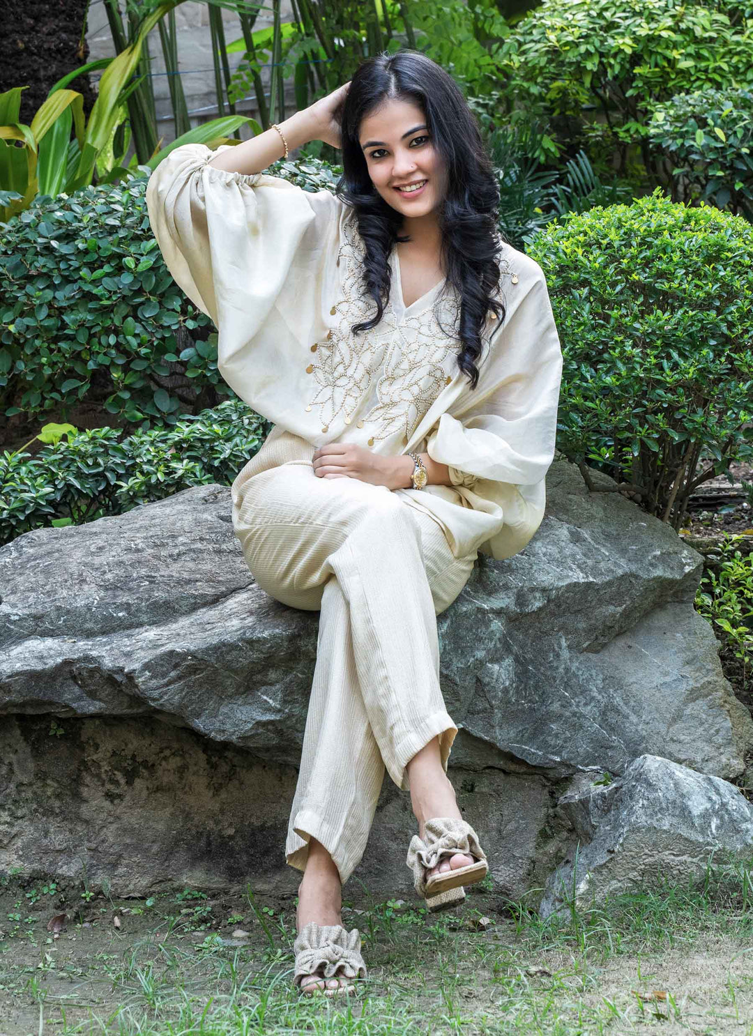 Golden Tissue Oversized Co-ord Set - 4