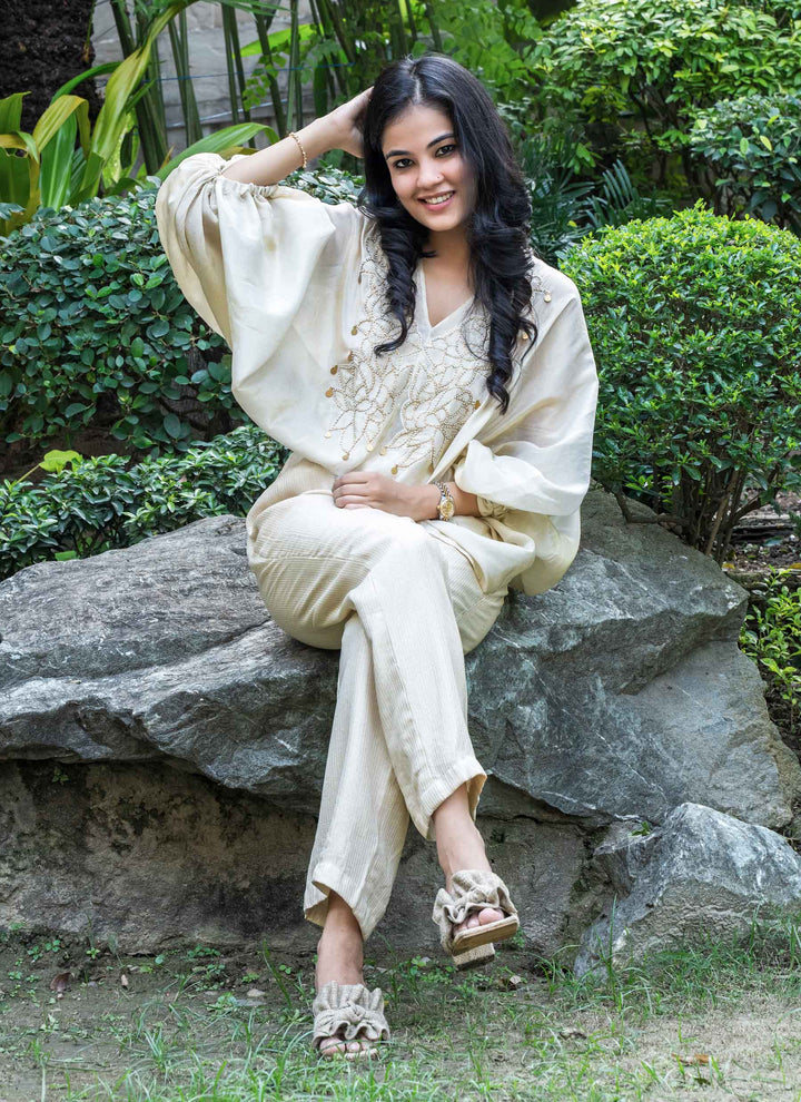 Golden Tissue Oversized Co-ord Set - 4