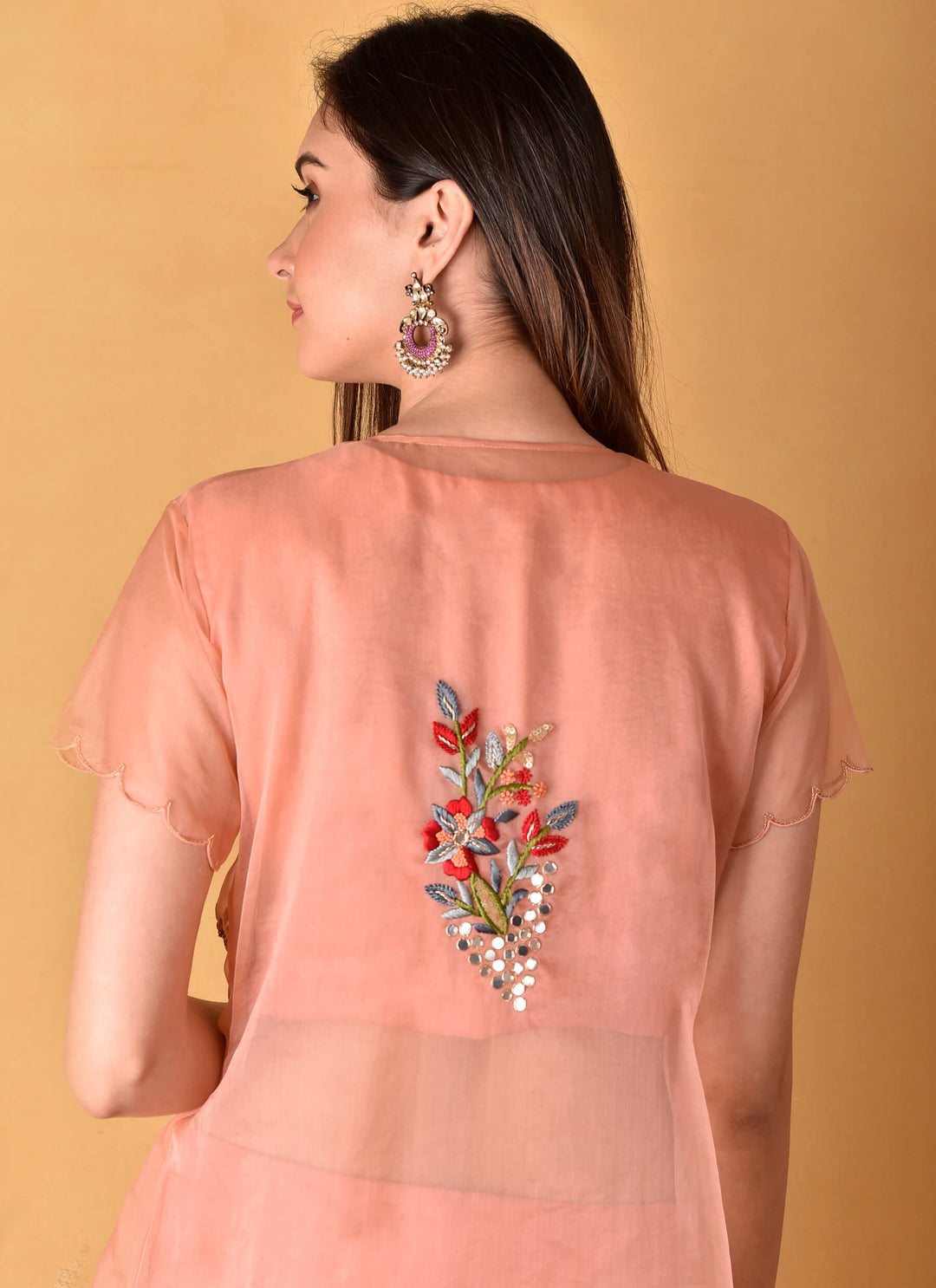 Blush Peach Lehenga With Jacket & Blouse