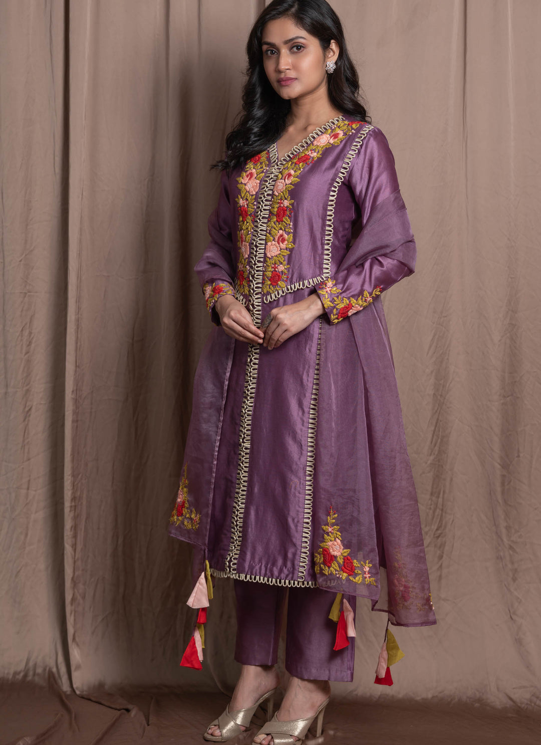 Mauve Salwar Kameez Set Side