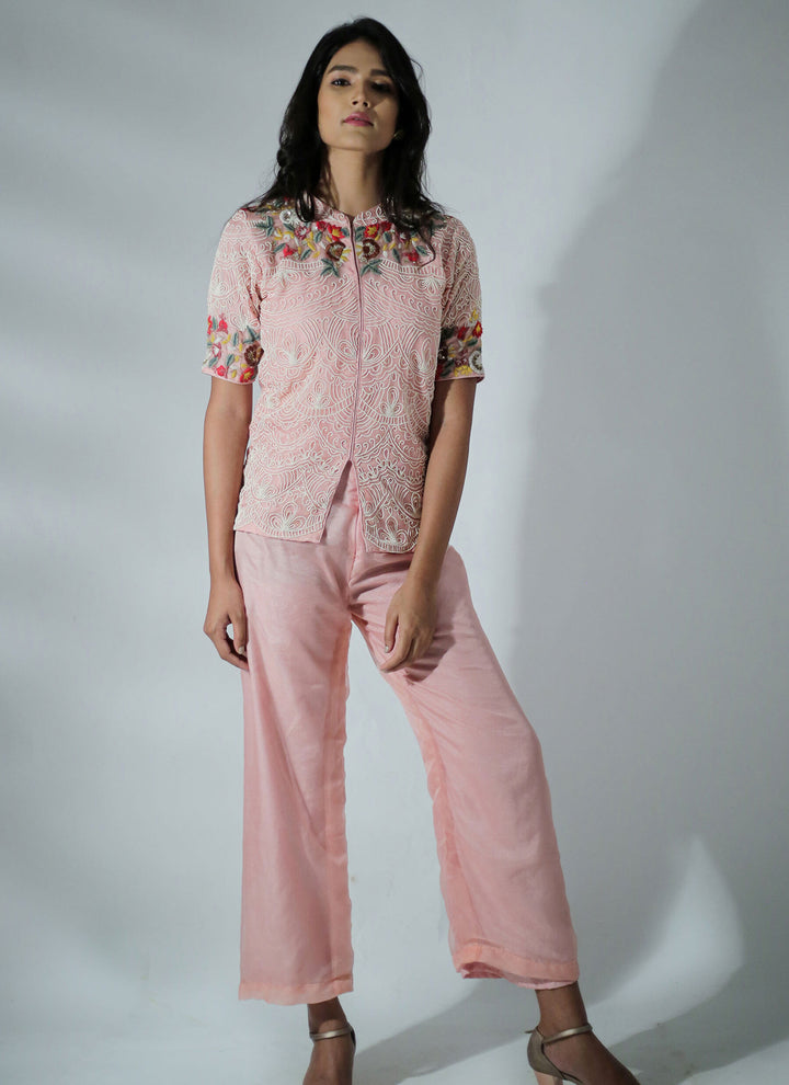 Pearl Embroidered Jacket Set