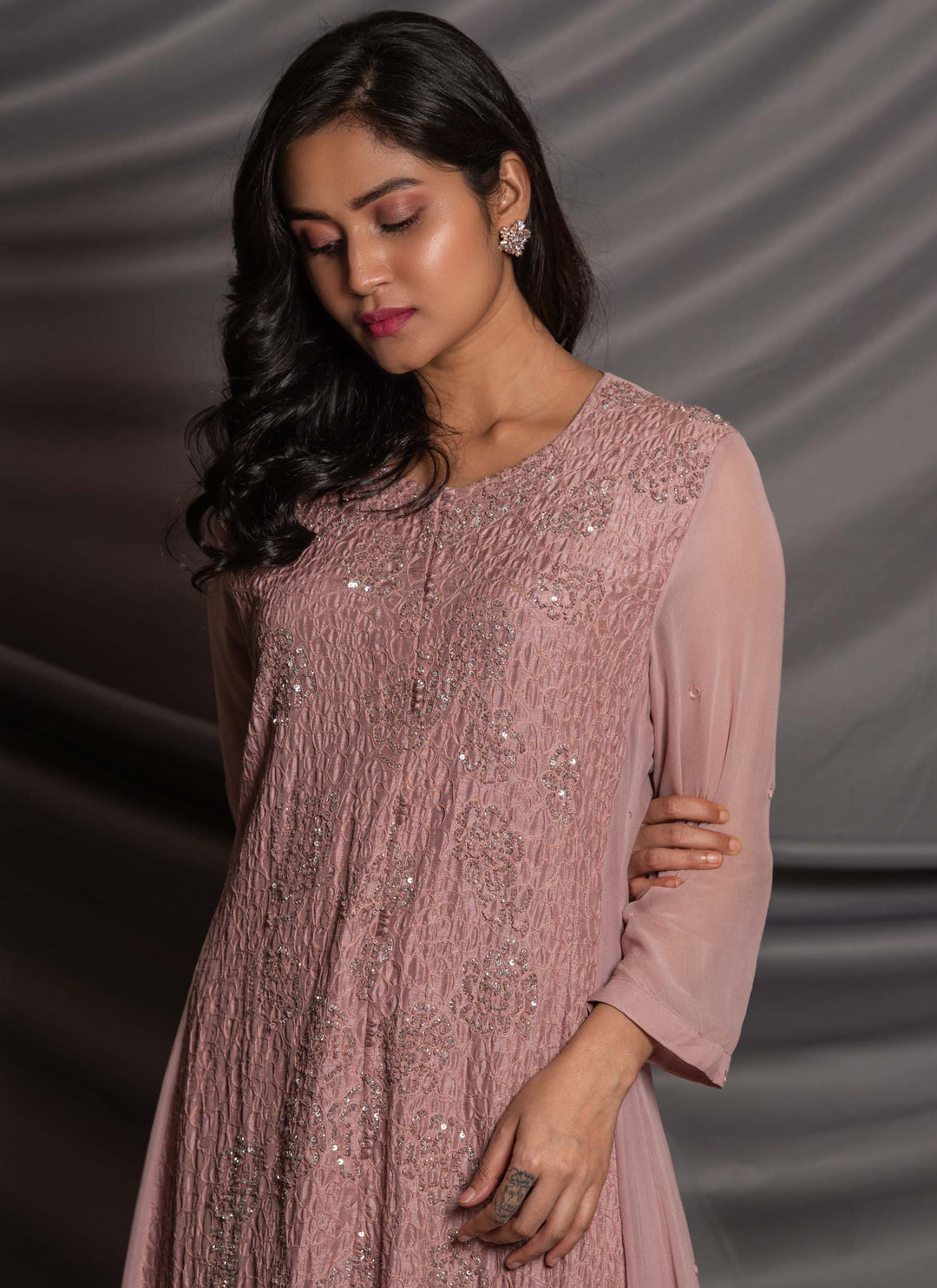 Pink Indian Party Dress Close