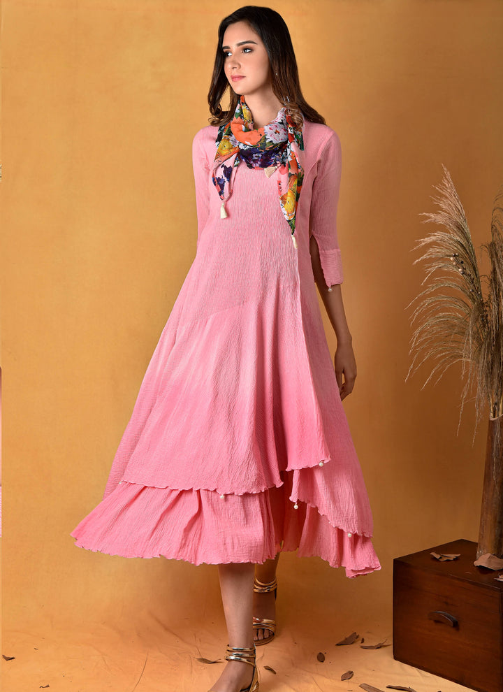 Pink Shaded Chiffon Dress
