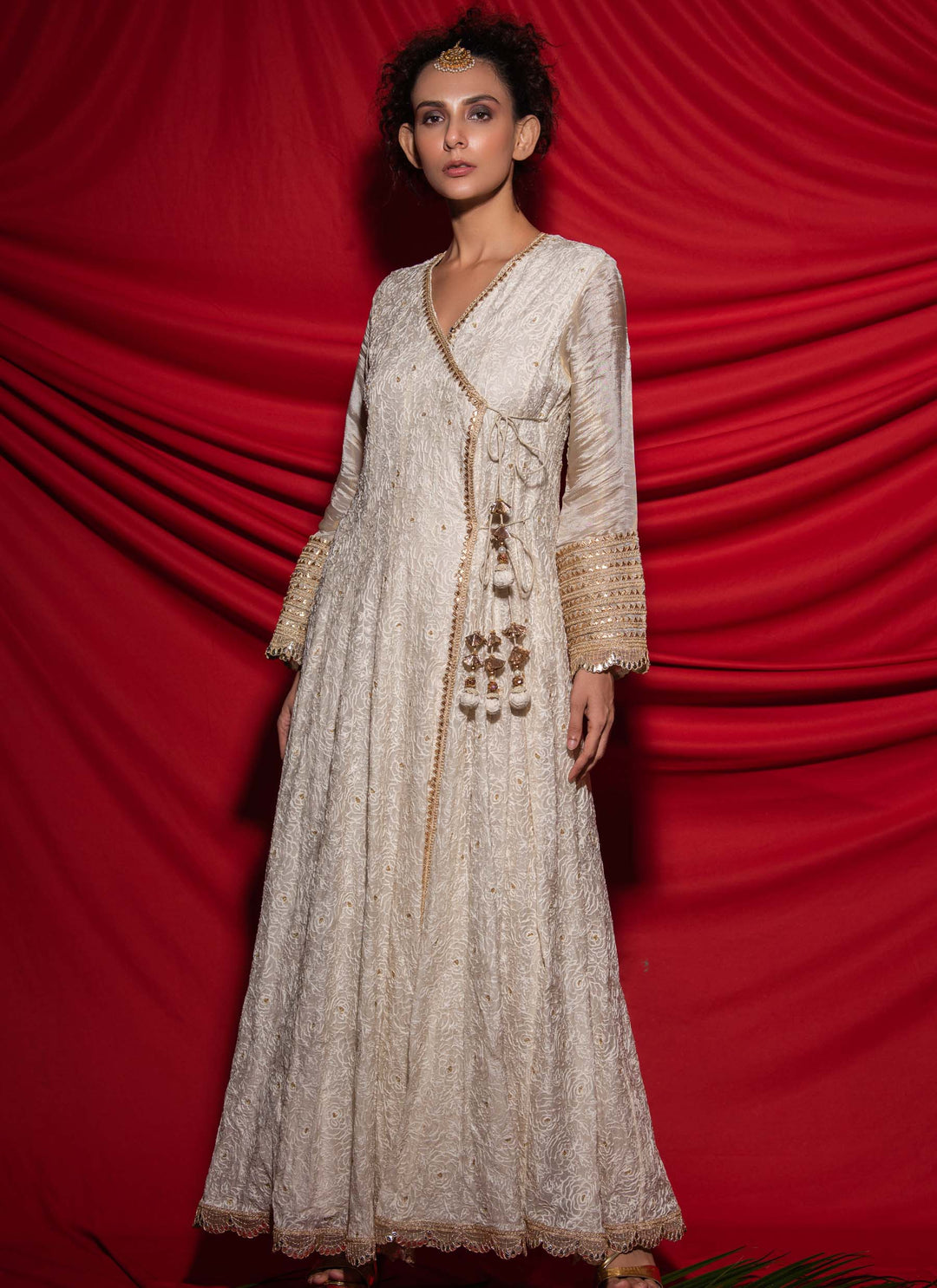 White Angrakha Suit