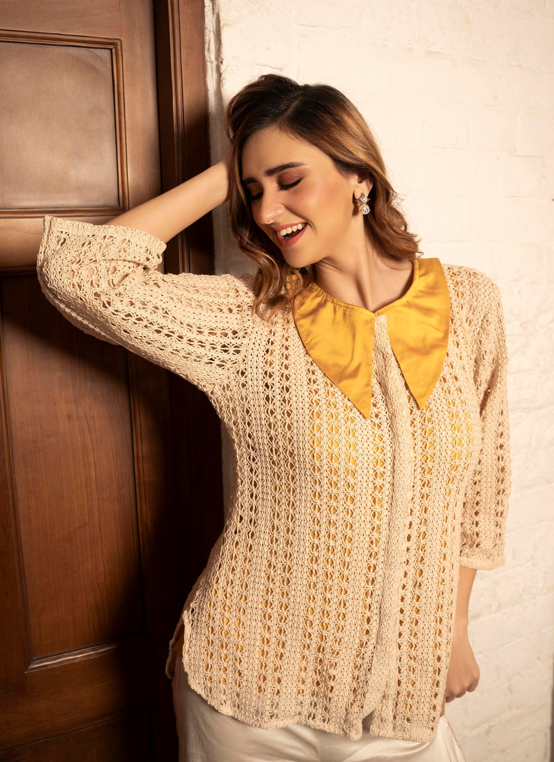 Yellow Crochet Shirt - 1