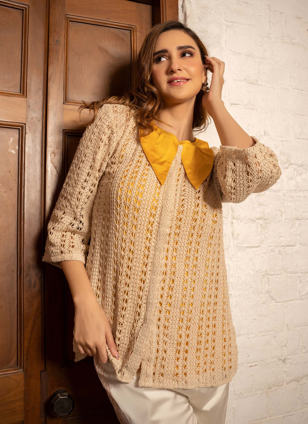 Yellow Crochet Shirt - 3