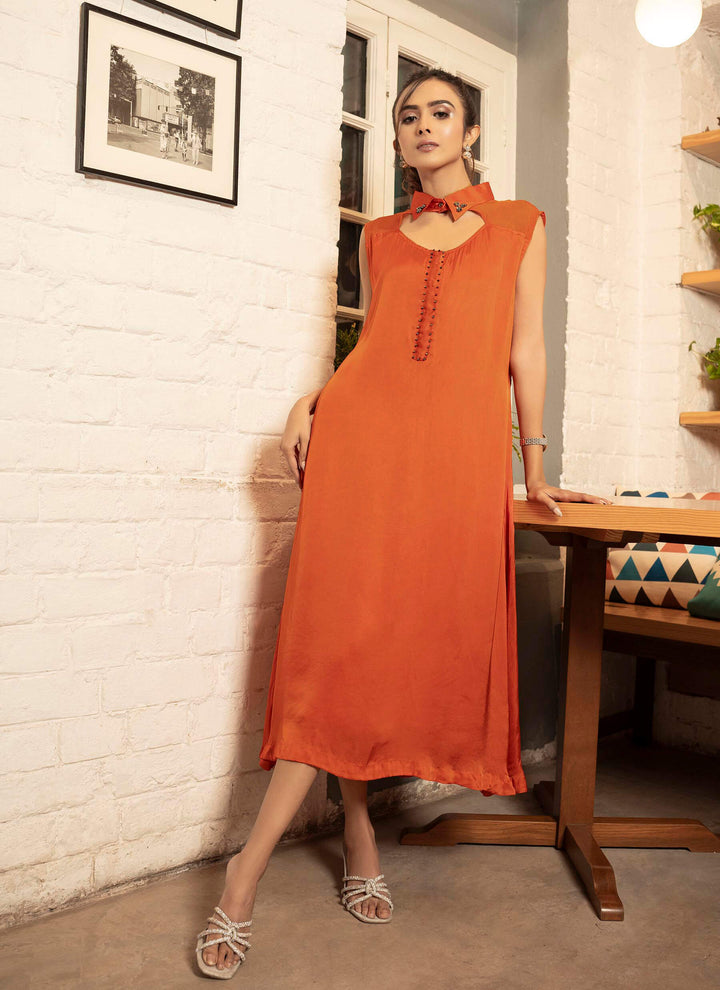 rust-orange-satin-dress-1