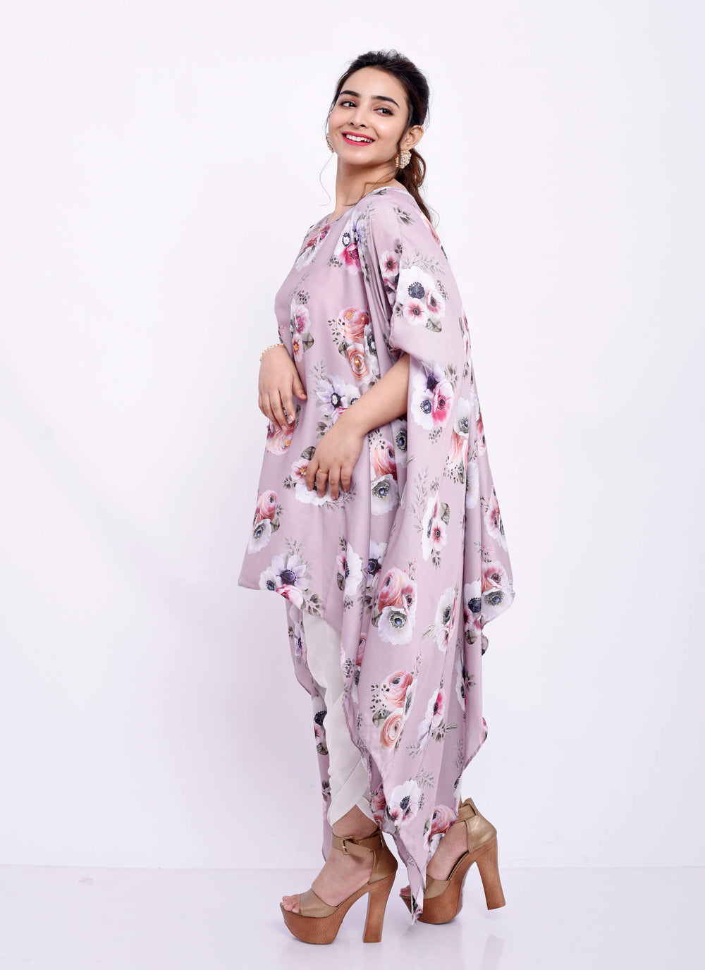 Floral Poncho Tunic Right