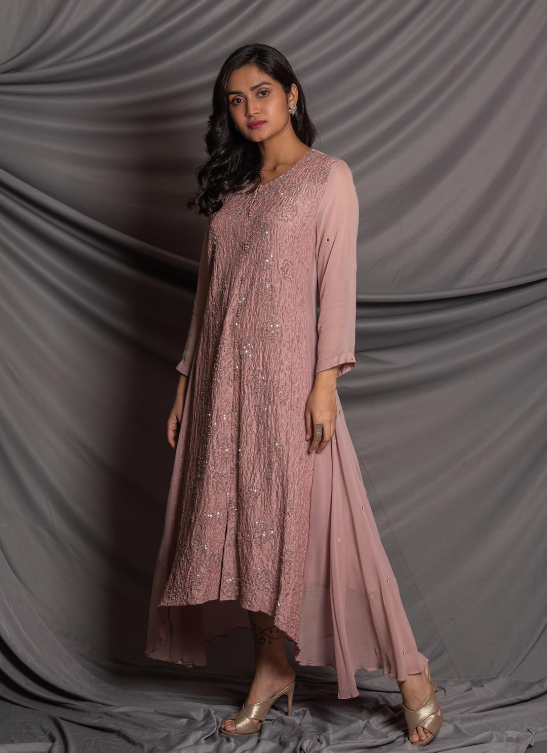 Pink Indian Party Dress Side